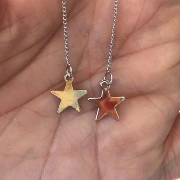 Mama Bling Jewelry - Stars Silver Tone Pearl Threader Earrings NWT